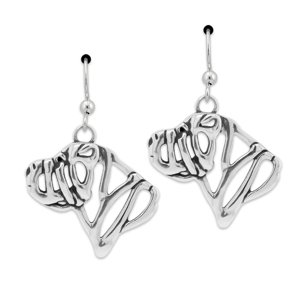 Chinese Shar Pei Earrings in Sterling Silver