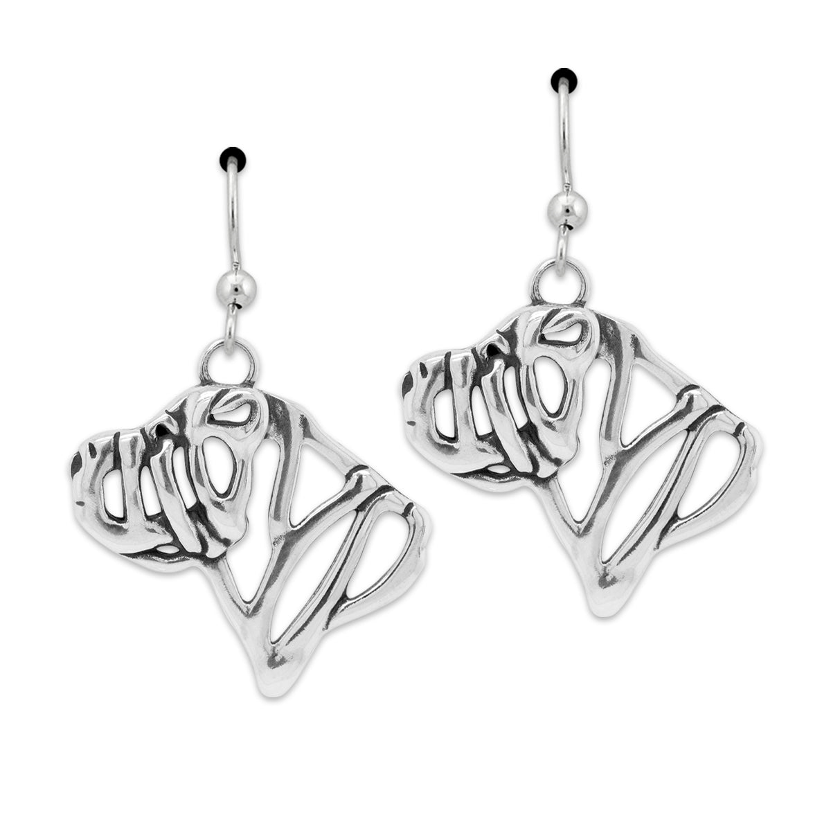 Chinese Shar Pei Earrings in Sterling Silver