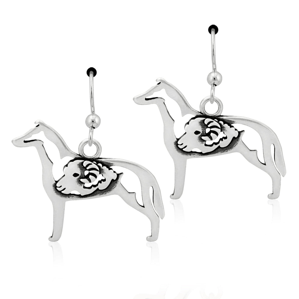 Sterling Silver Collie Earrings, Smooth Coat