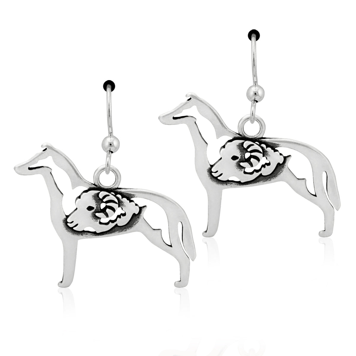 Sterling Silver Collie Earrings, Smooth Coat