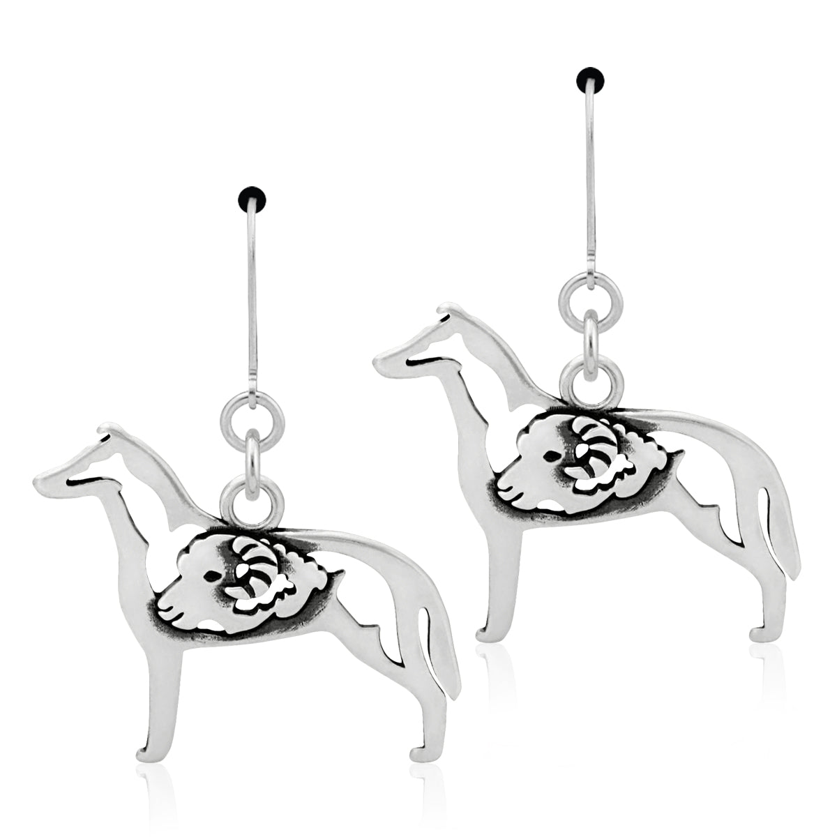 Sterling Silver Collie Earrings, Smooth Coat