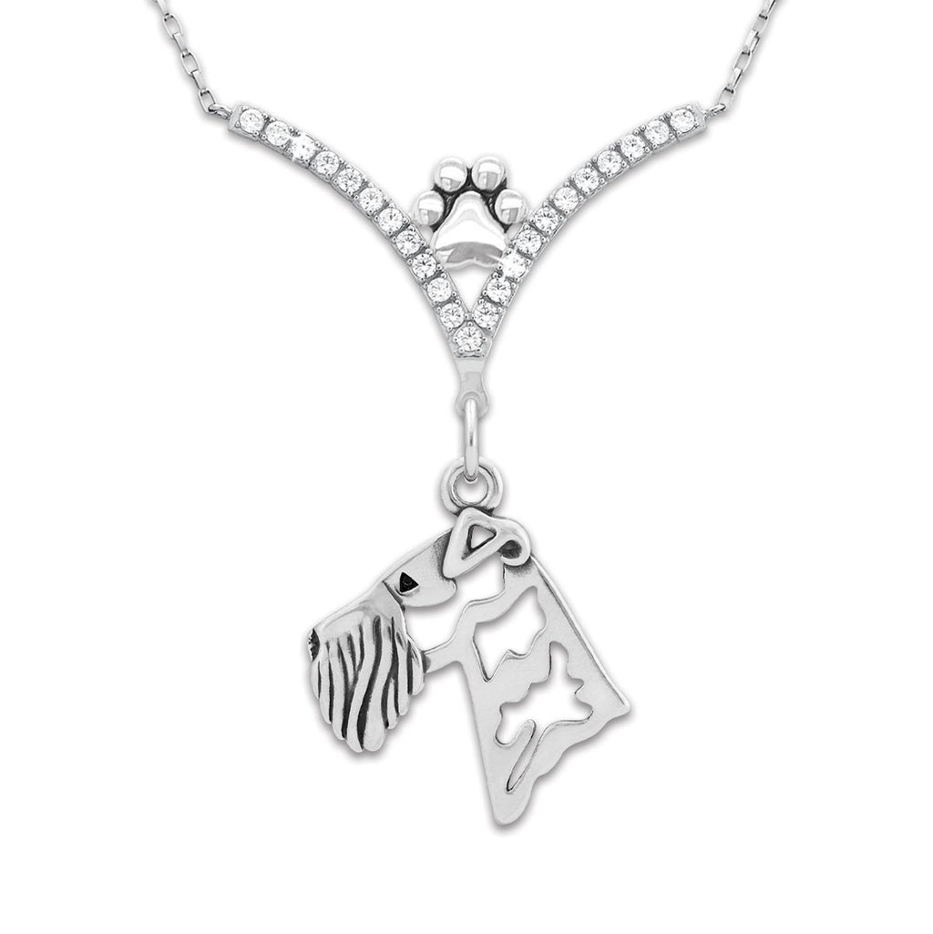 CZ Airedale Terrier Necklace
