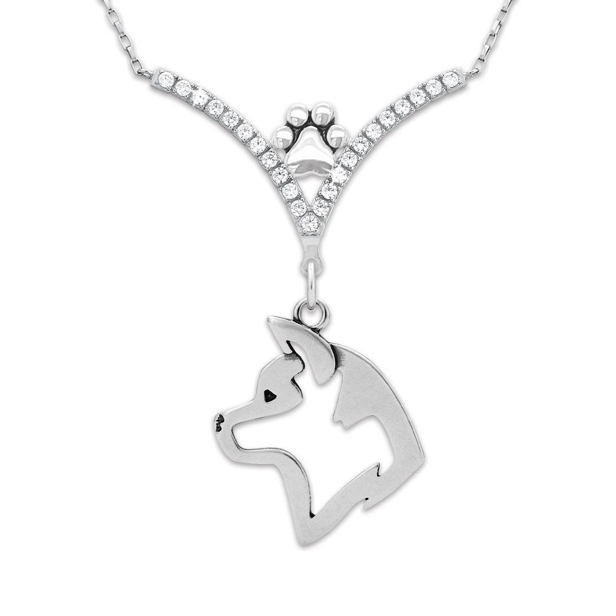 CZ Akita Necklace