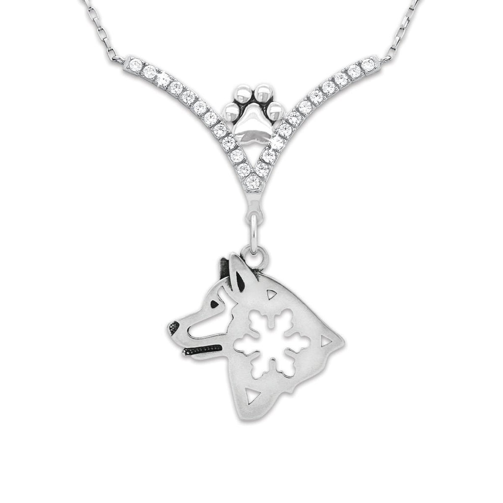 CZ Alaskan Malamute Necklace