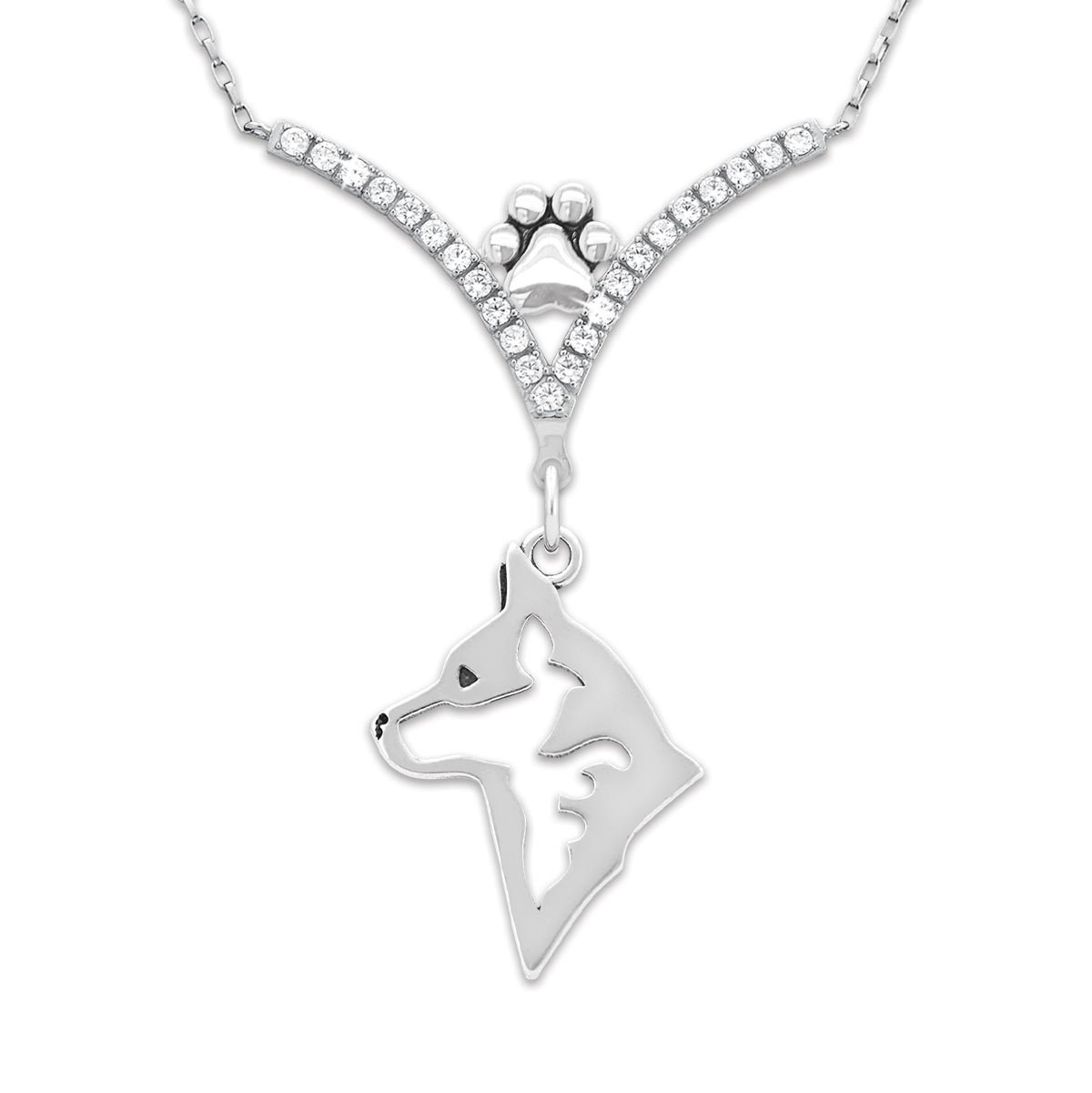 Australian Cattle Dog CZ Necklace