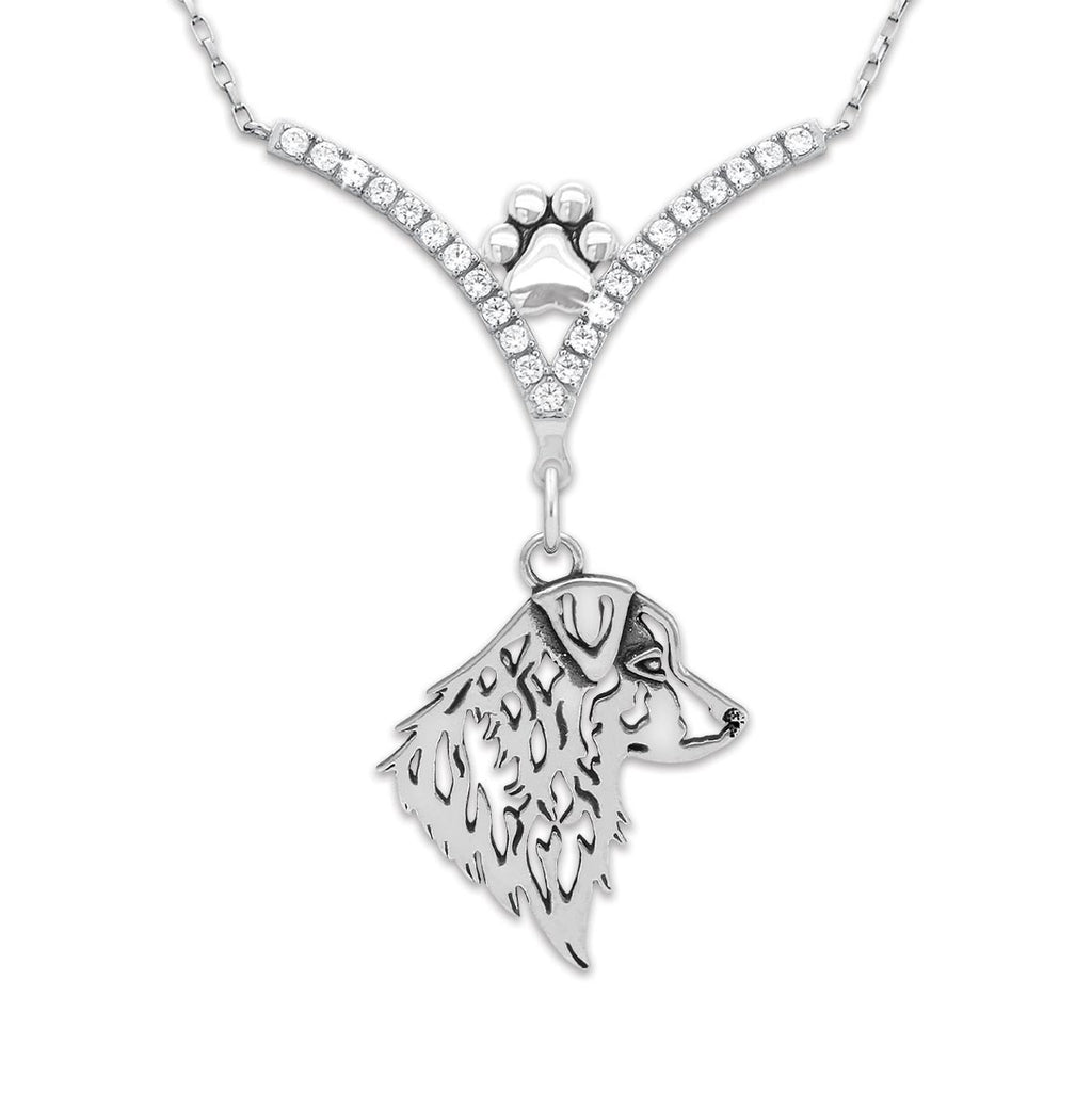 CZ Australian Shepherd Necklace