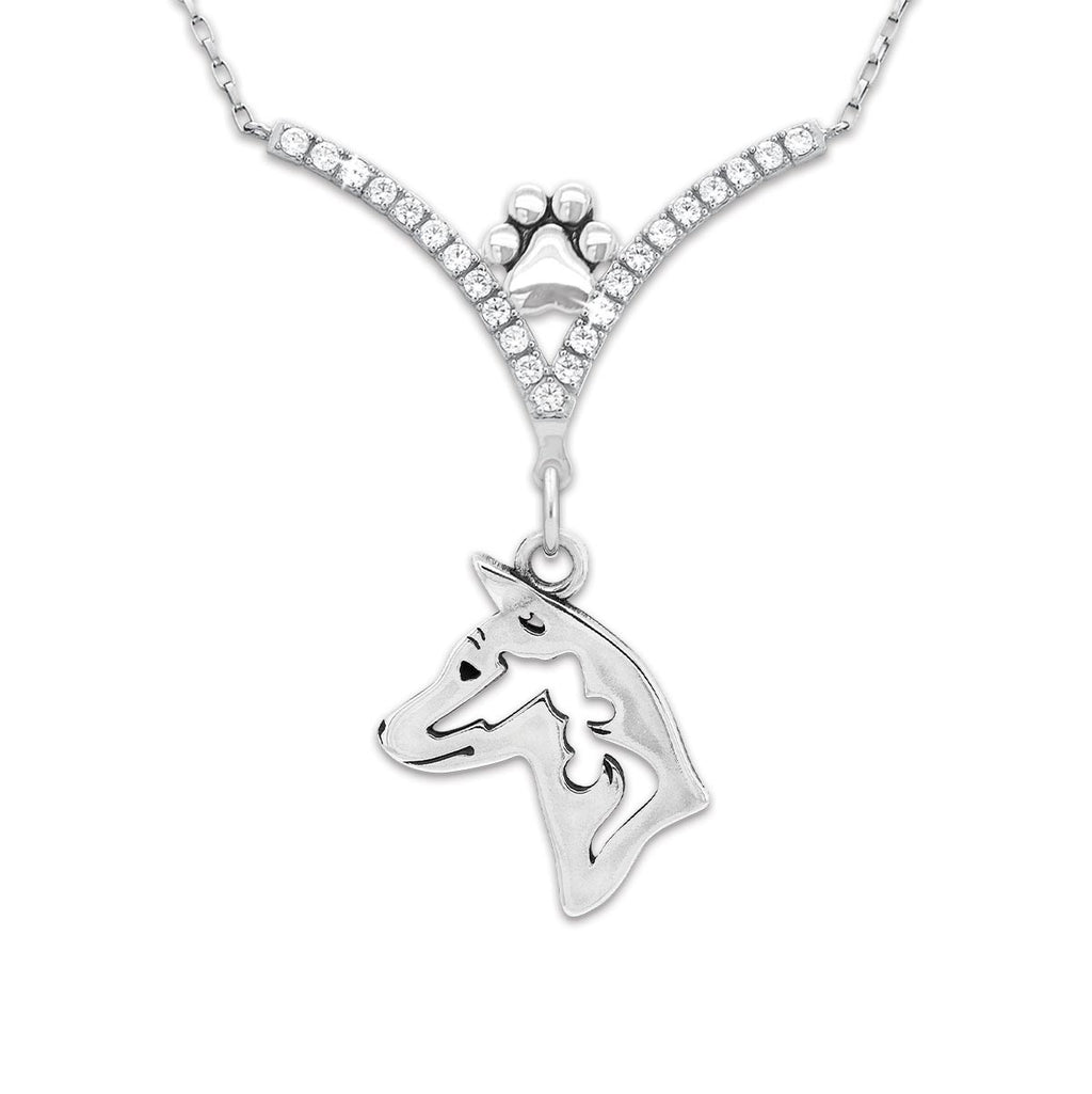 CZ Basenji Necklace