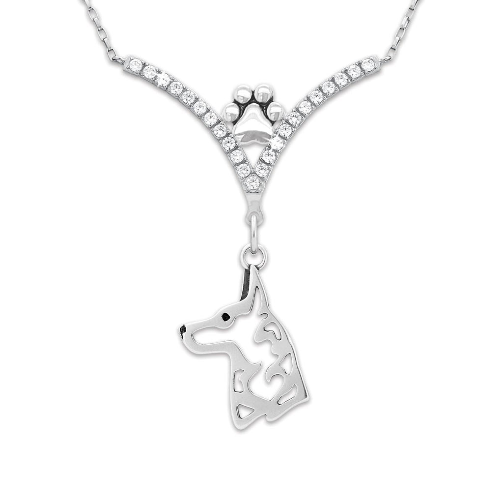 CZ Belgian Malinois Necklace