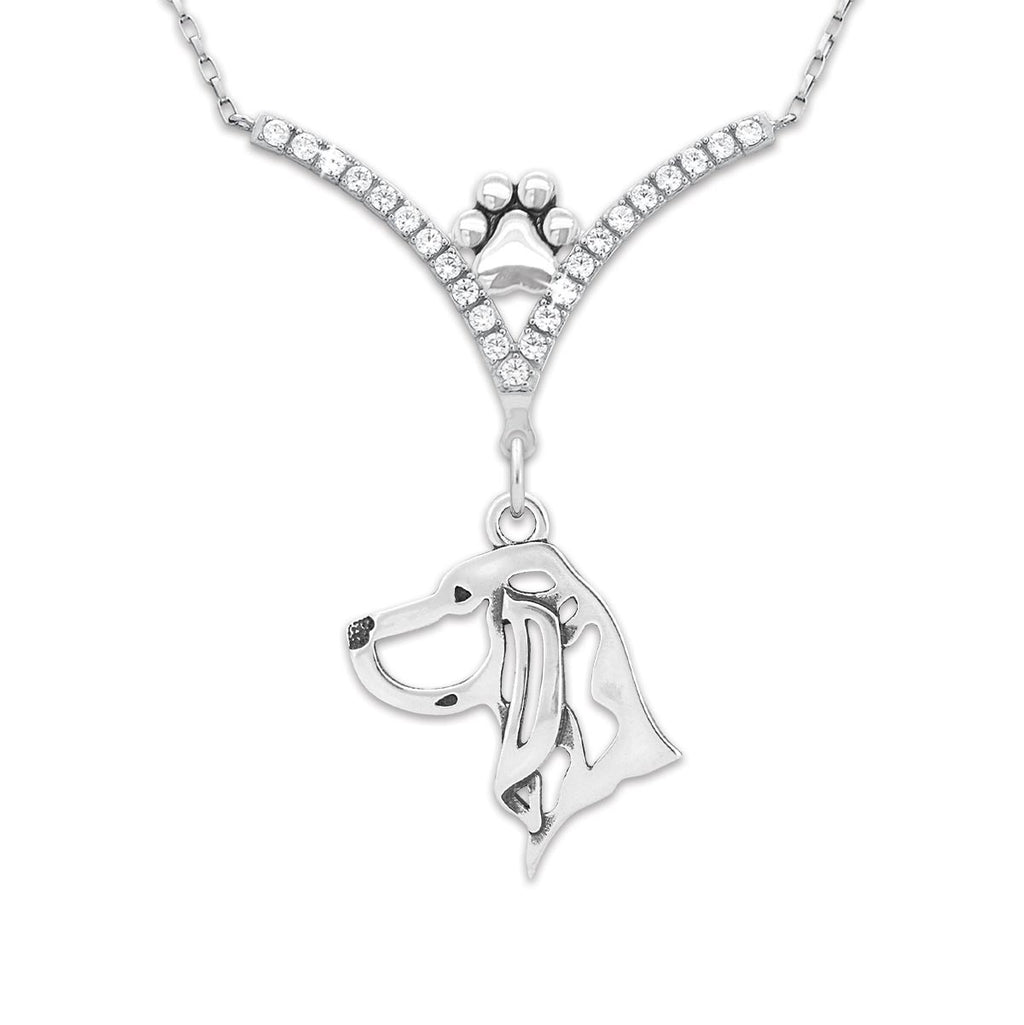 CZ Black & Tan Coonhound Necklace