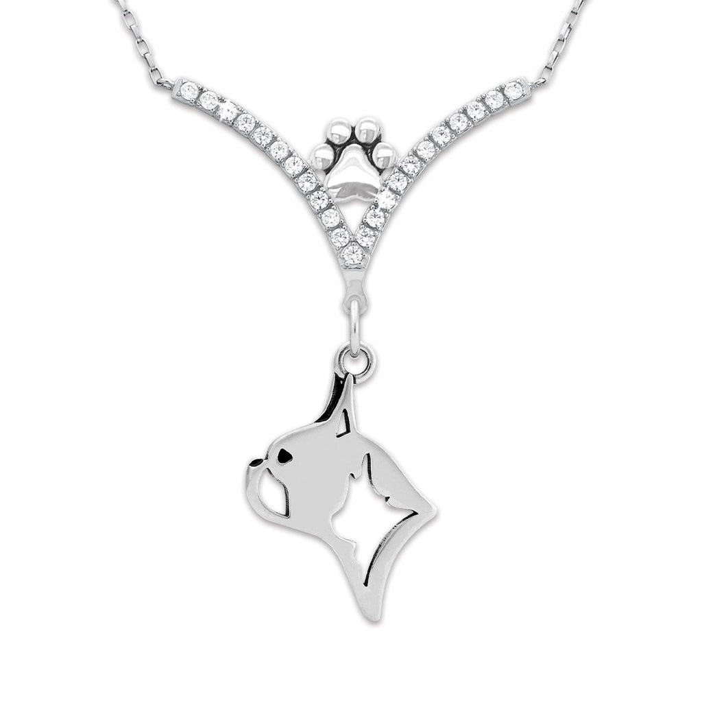 CZ Boston Terrier Necklace