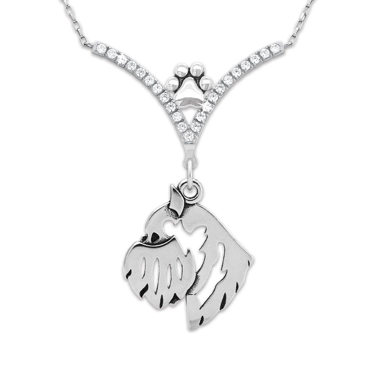 CZ Brussels Griffon Necklace