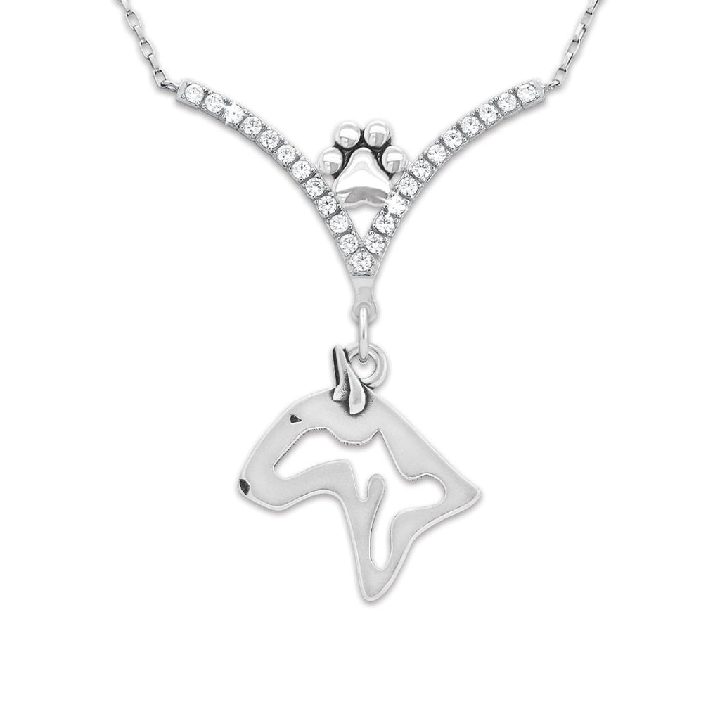 CZ Bull Terrier Necklace