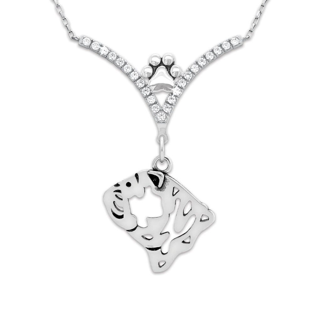 CZ Bulldog Necklace