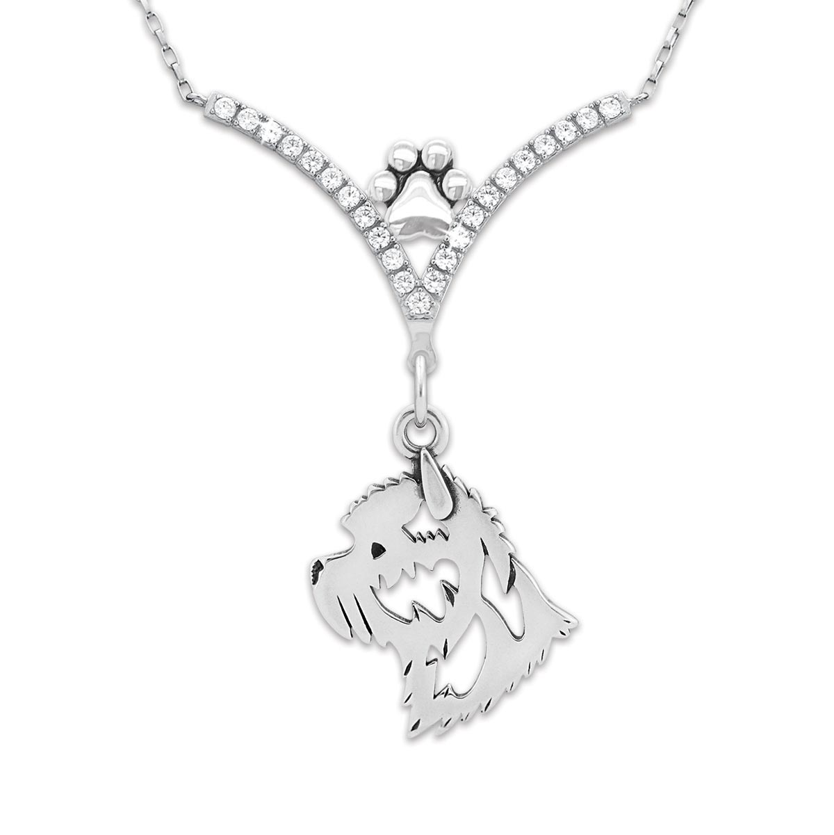 CZ Cairn Terrier Necklace