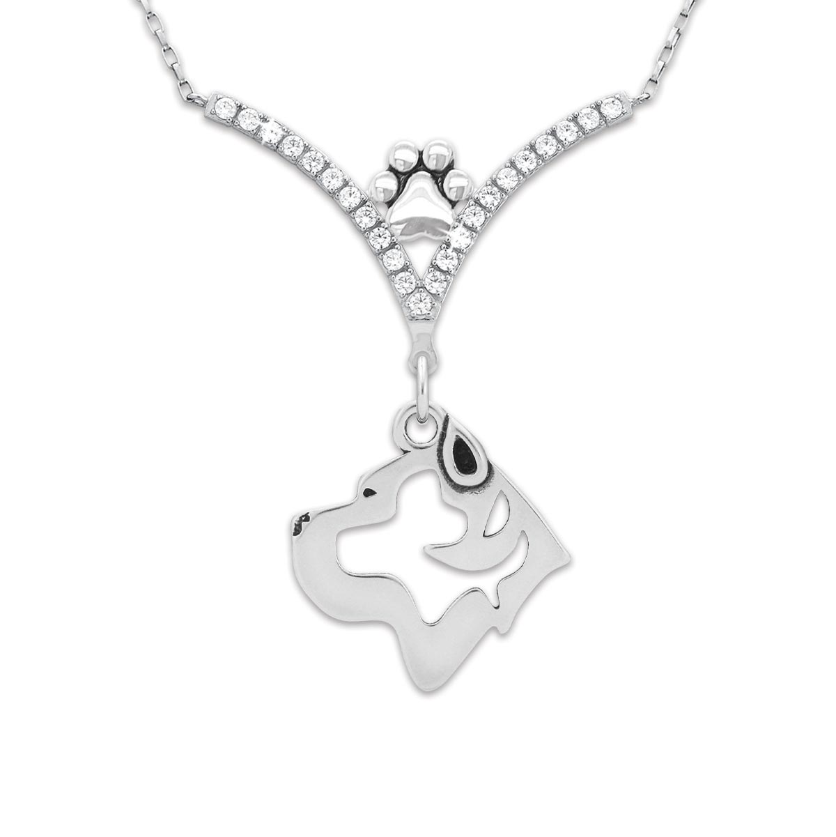 CZ Cane Corso Necklace