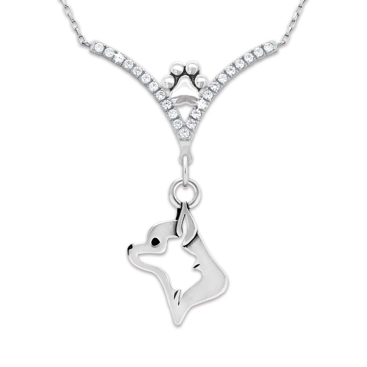 CZ Chihuahua Necklace