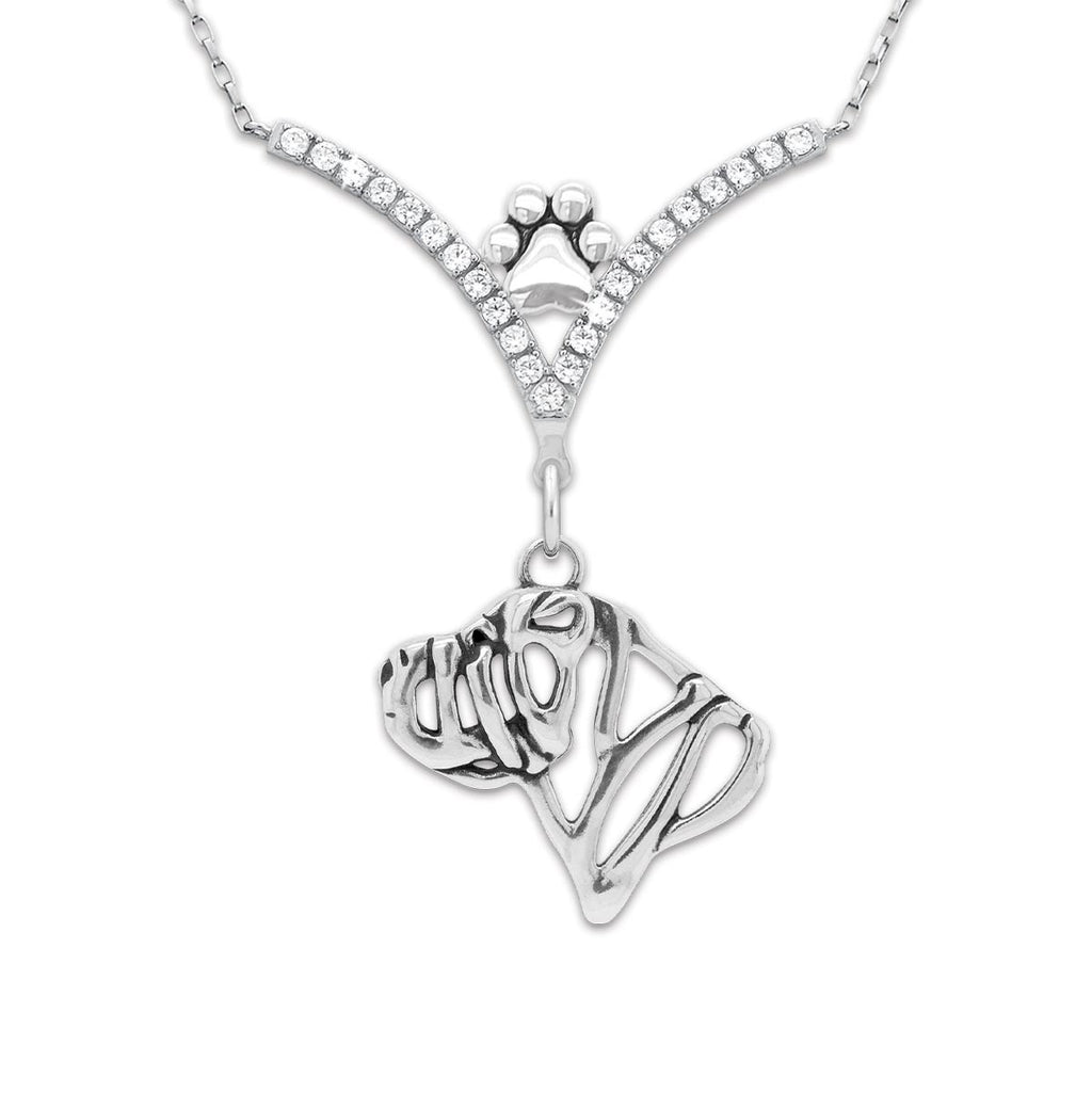 CZ Chinese Shar Pei Necklace