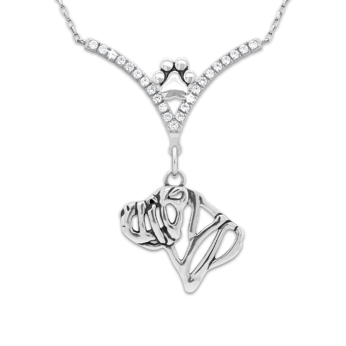 CZ Chinese Shar Pei Necklace