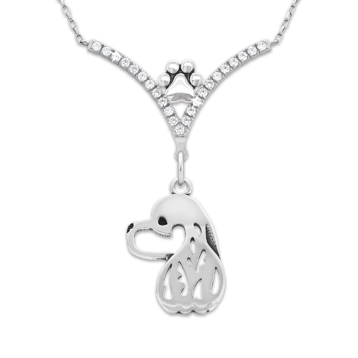 CZ Cocker Spaniel Necklace