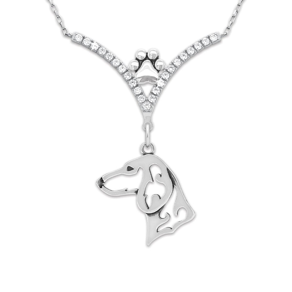 CZ Dachshund Necklace - Smooth Coat