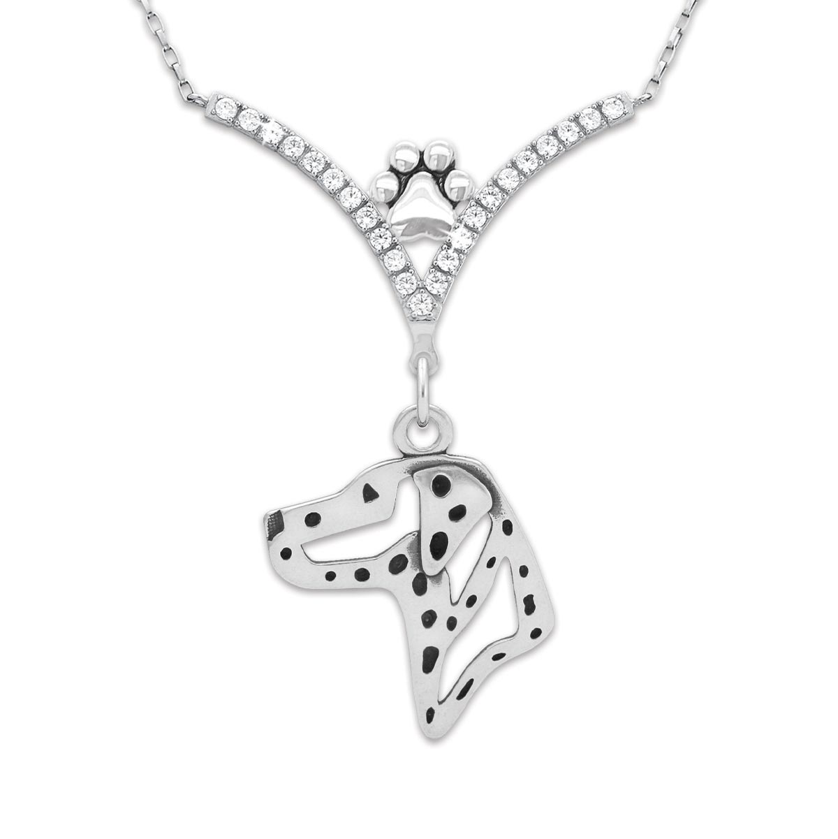 CZ Dalmatian Necklace