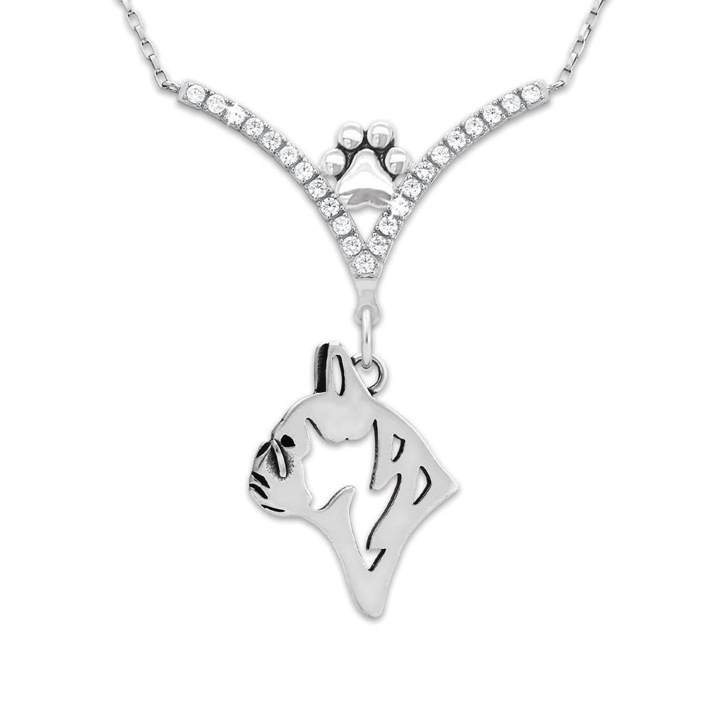 CZ French Bulldog Necklace