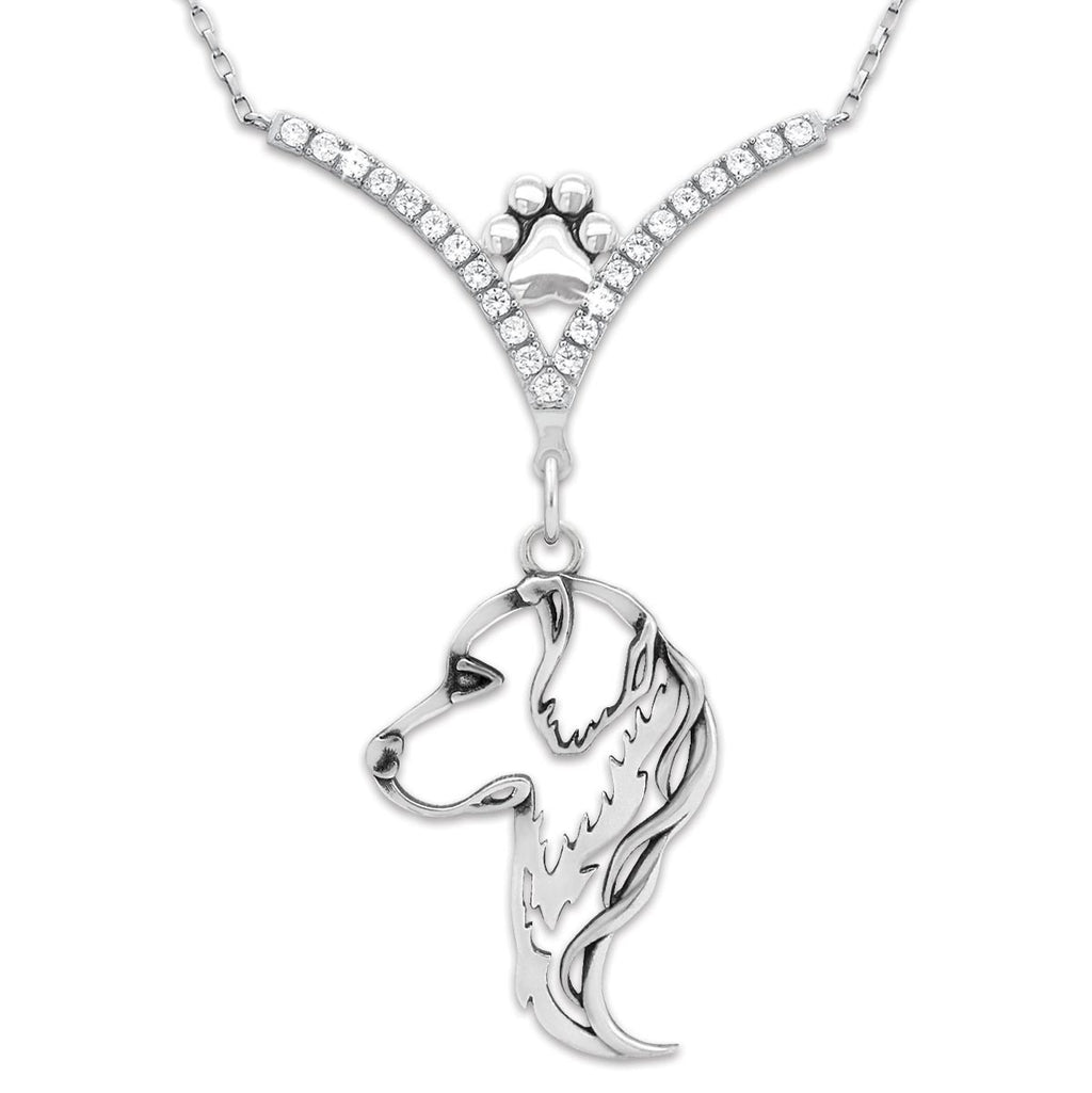 CZ Golden Retriever Necklace