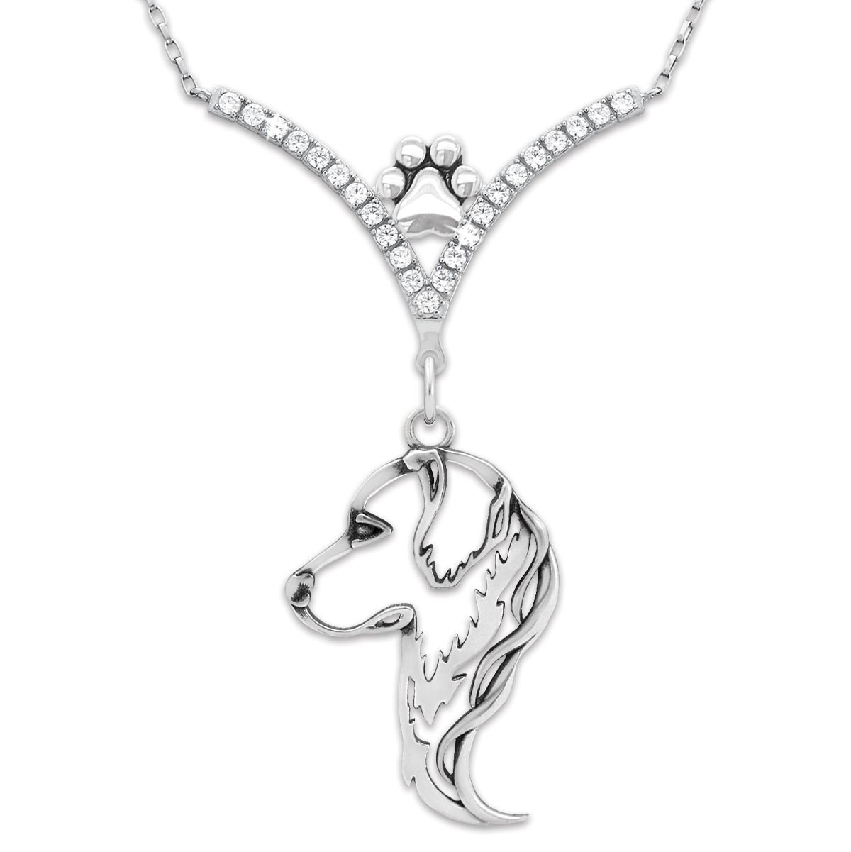 CZ Golden Retriever Necklace