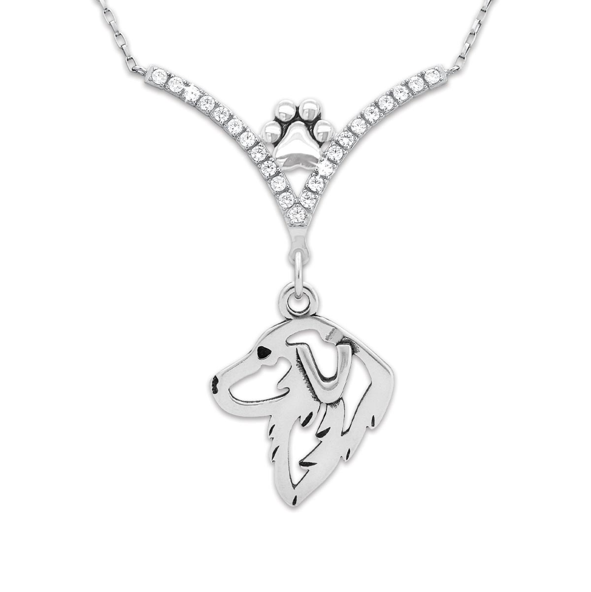 CZ Great Pyrenees Necklace