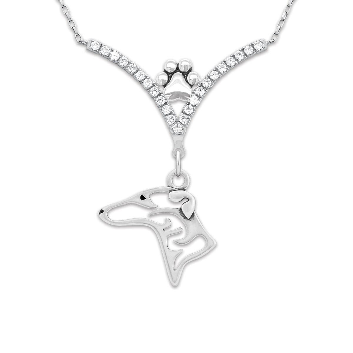 CZ Greyhound Necklace