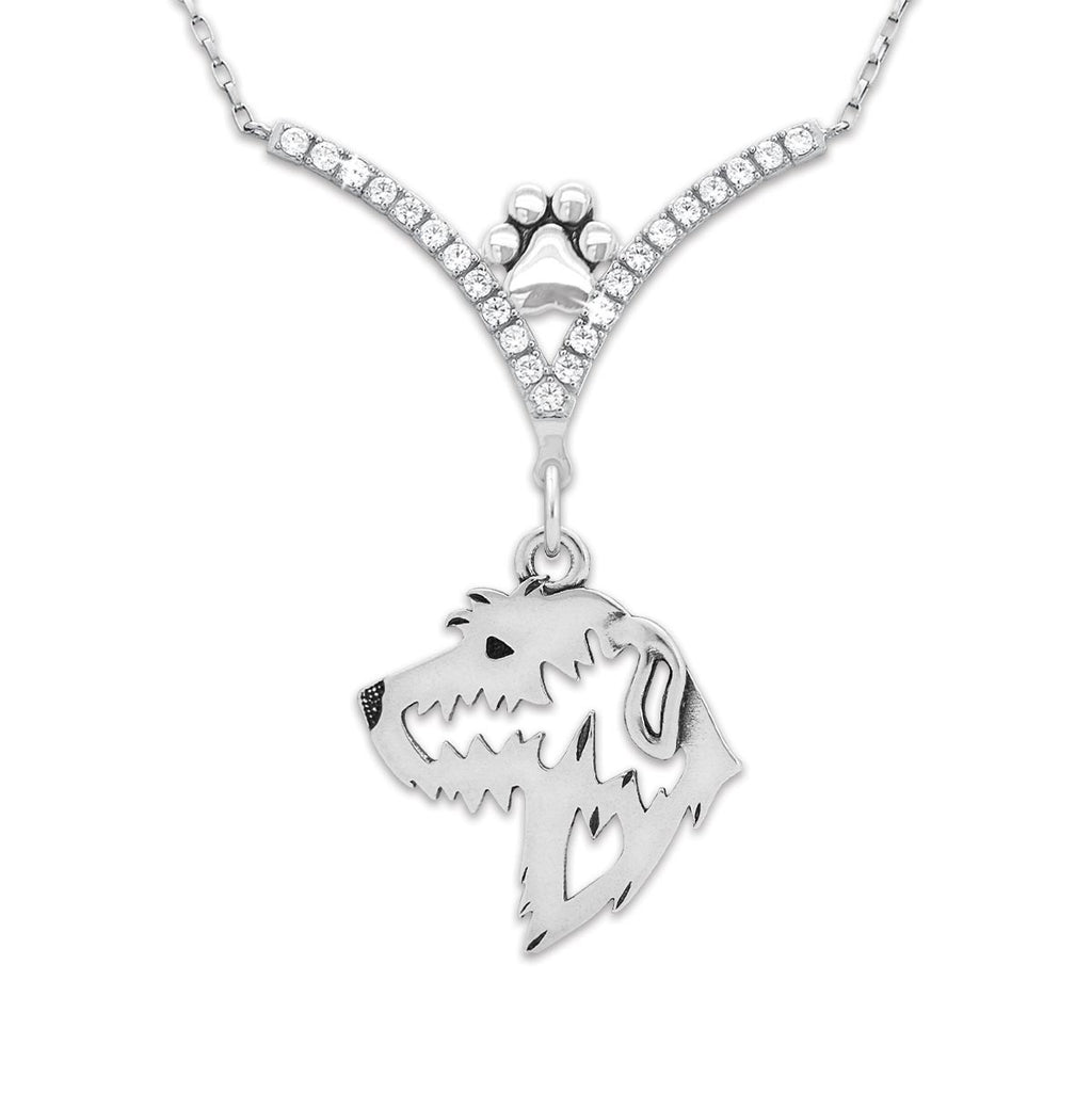 CZ Irish Wolfhound Necklace