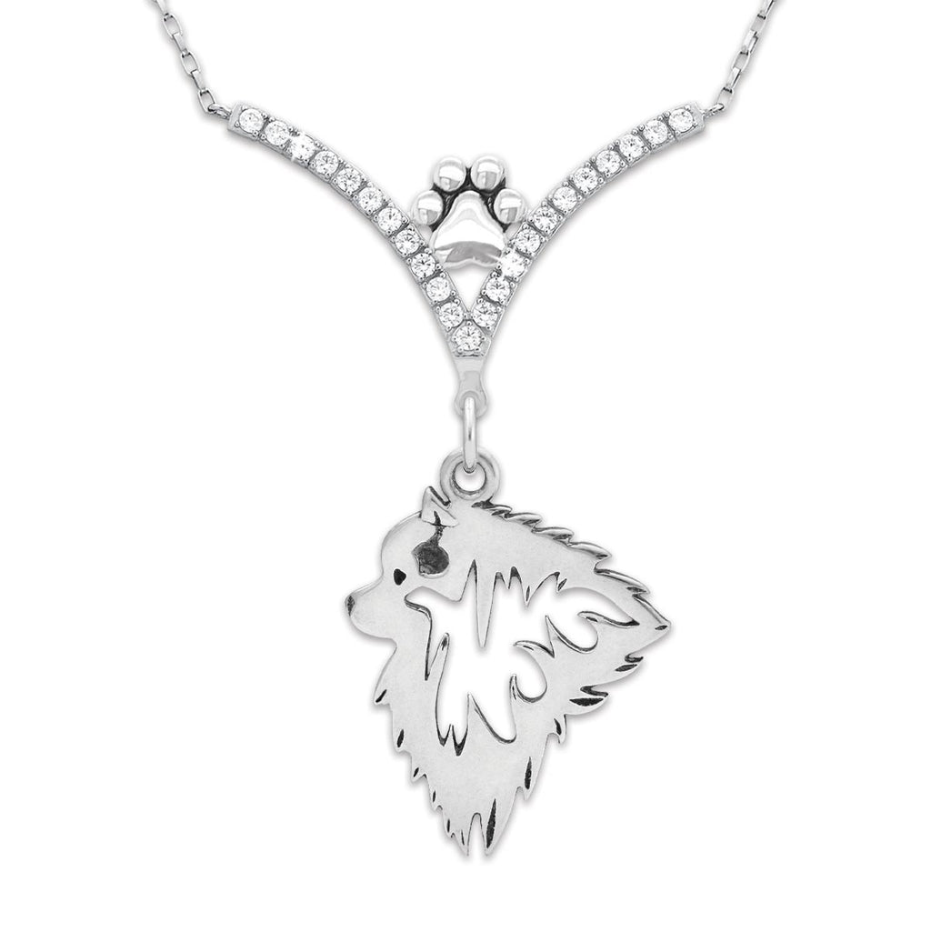 CZ Keeshond Necklace