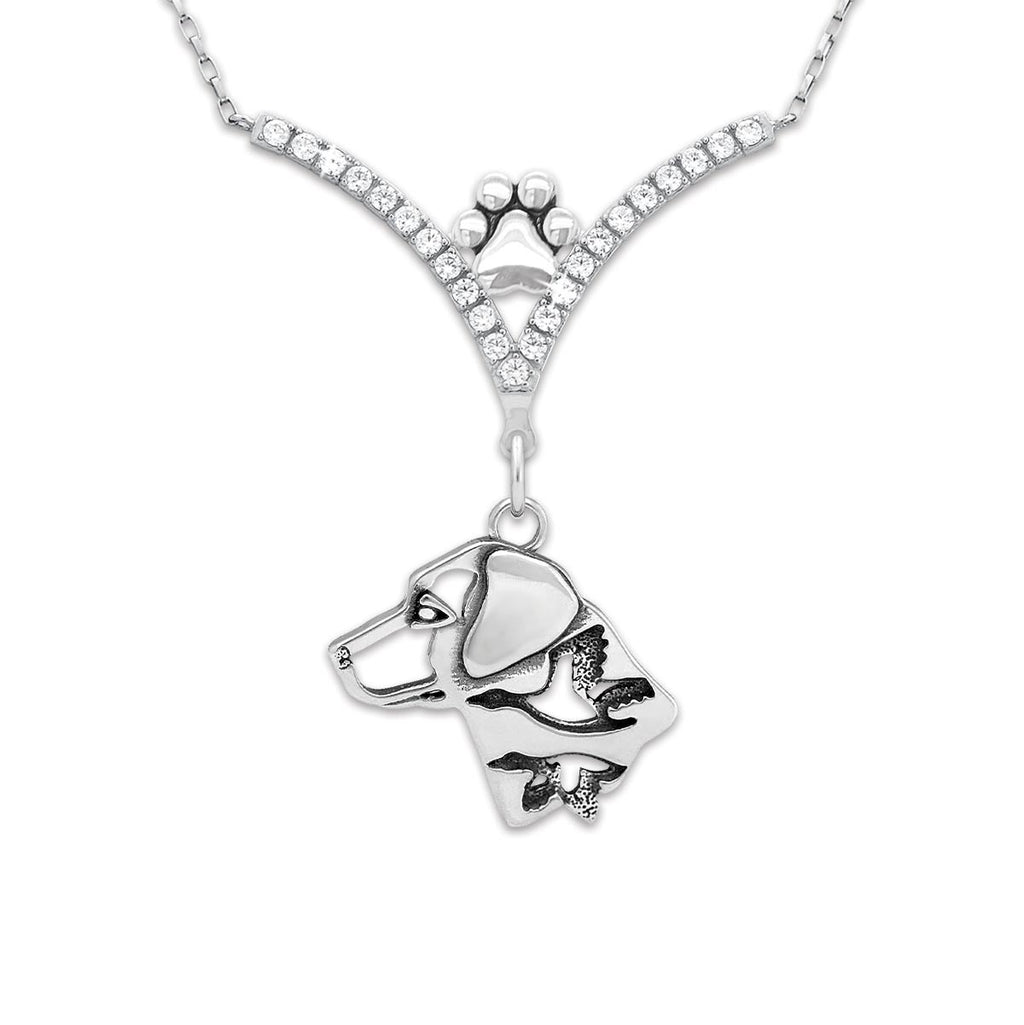 CZ Labrador Retriever Necklace