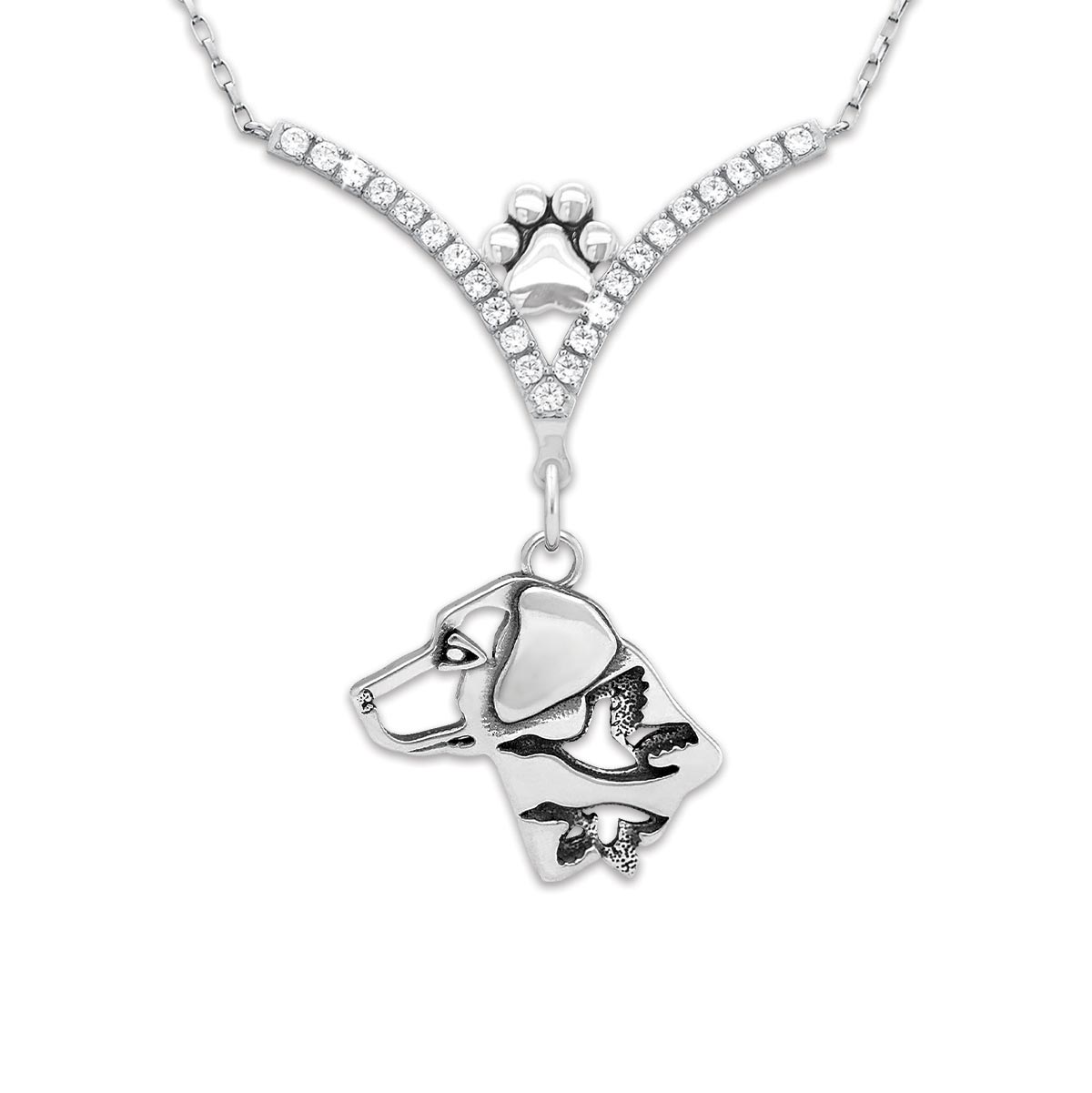 CZ Labrador Retriever Necklace