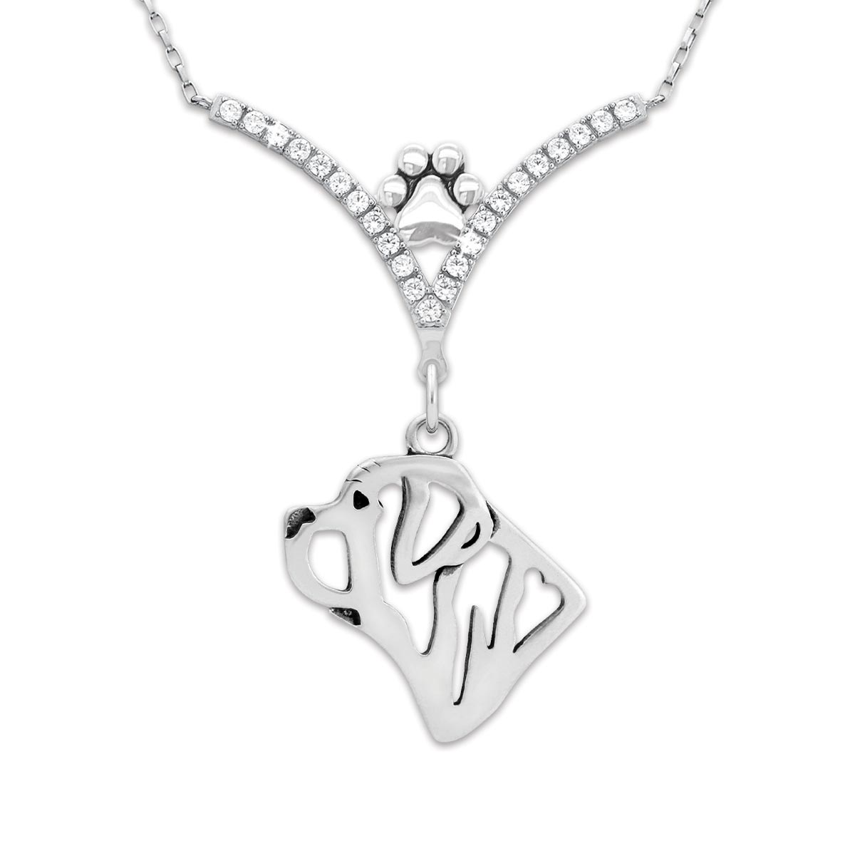 CZ Mastiff Necklace