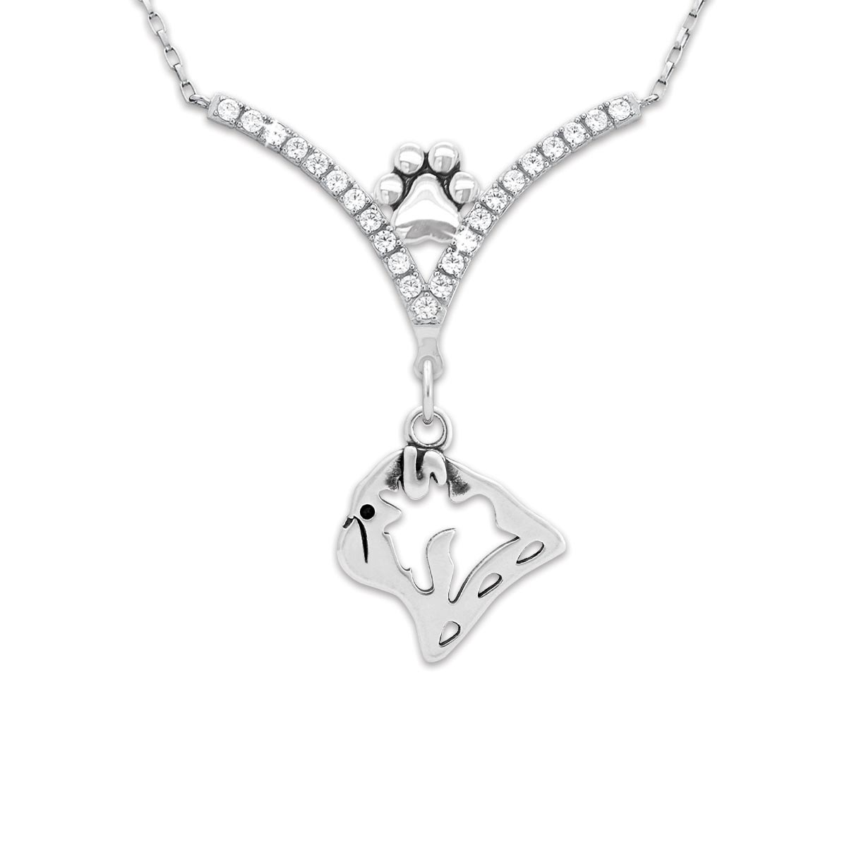 CZ Pug Necklace