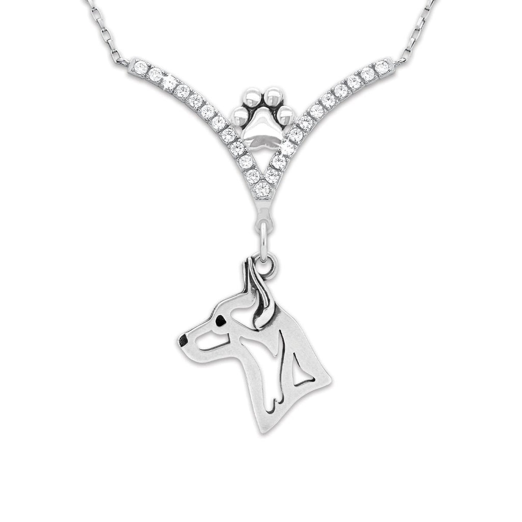 CZ Rat Terrier Necklace