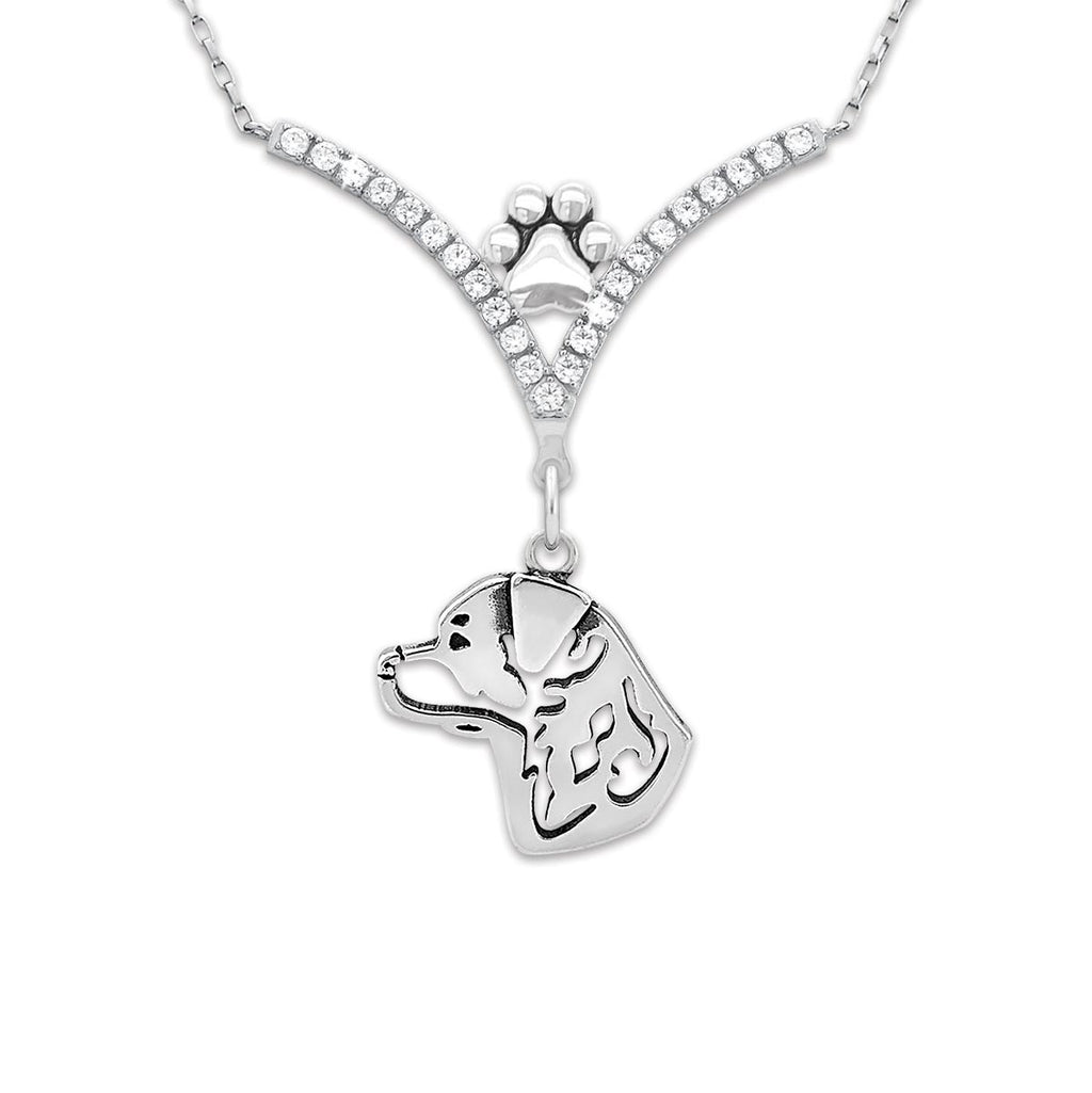 CZ Rottweiler Necklace