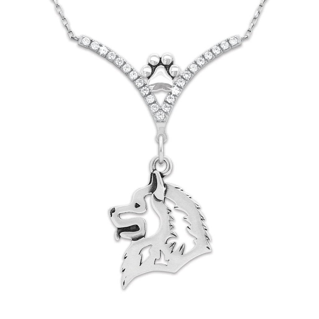 CZ Samoyed Necklace