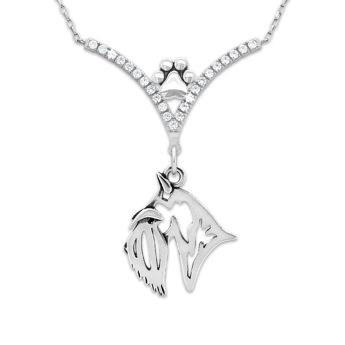 CZ Scottish Terrier Necklace