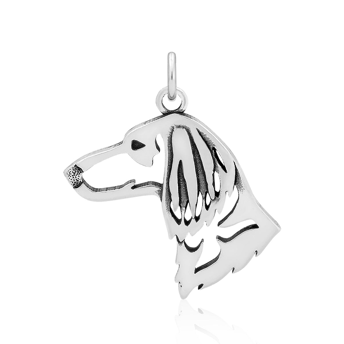 Dachshund Necklace in Sterling Silver, Longhaired