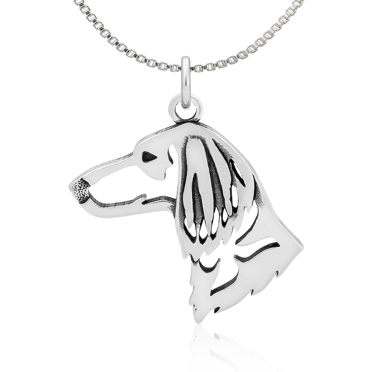 Dachshund Necklace in Sterling Silver, Longhaired