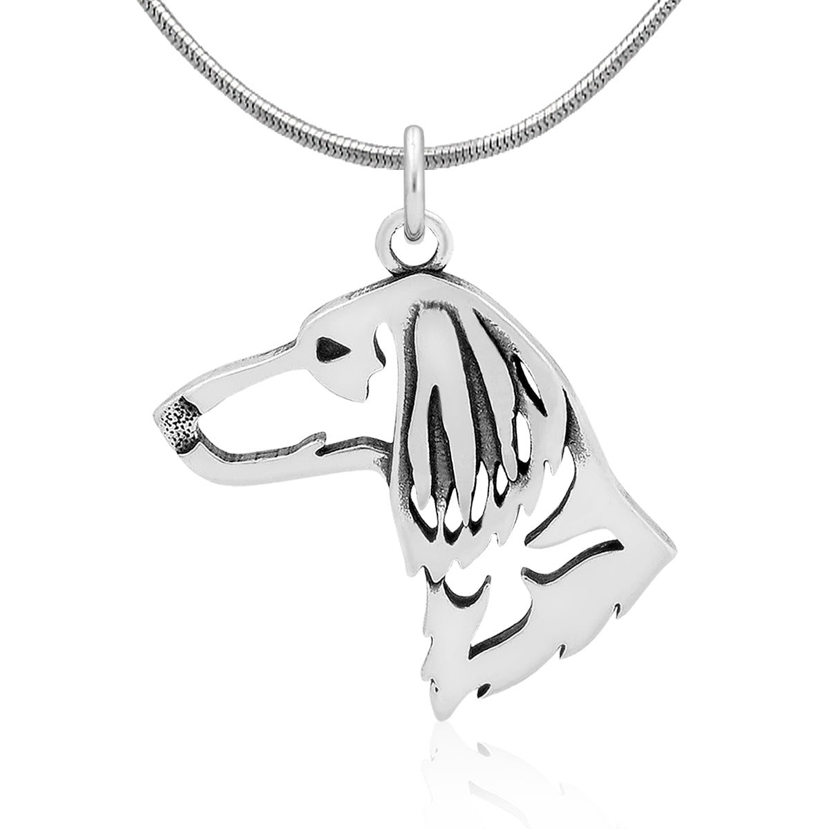 Dachshund Necklace in Sterling Silver, Longhaired