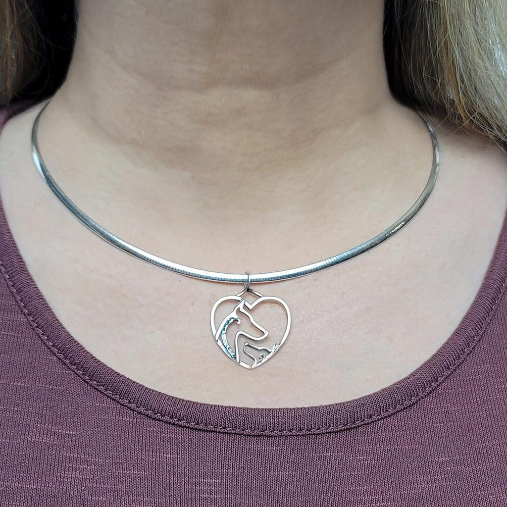 Doberman Pinscher Heart Necklace