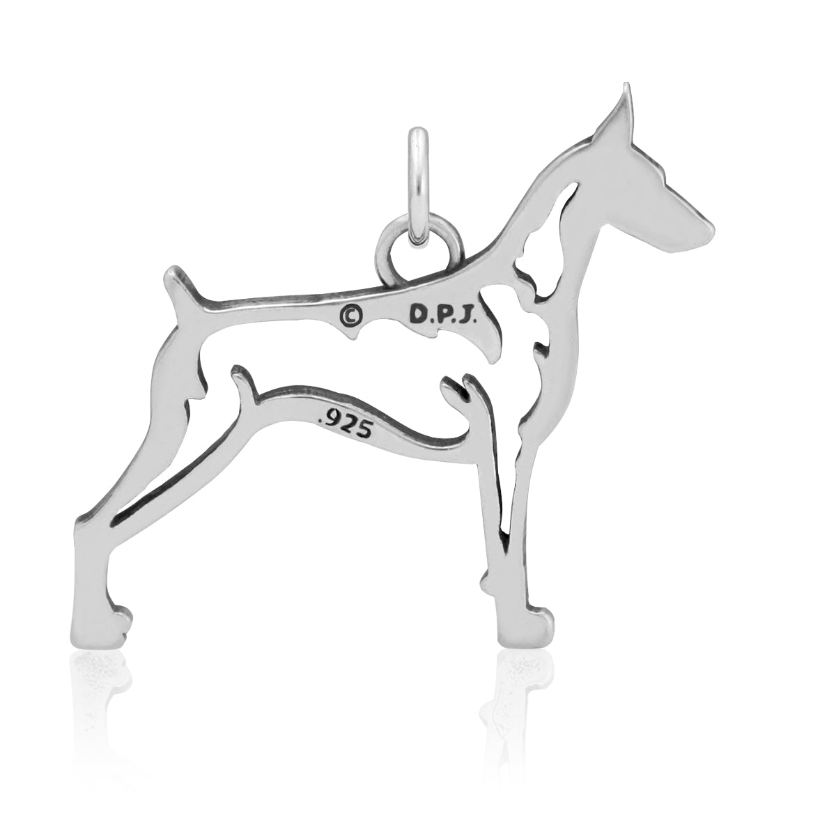 Sterling Silver Doberman Pinscher Necklace Jewelry
