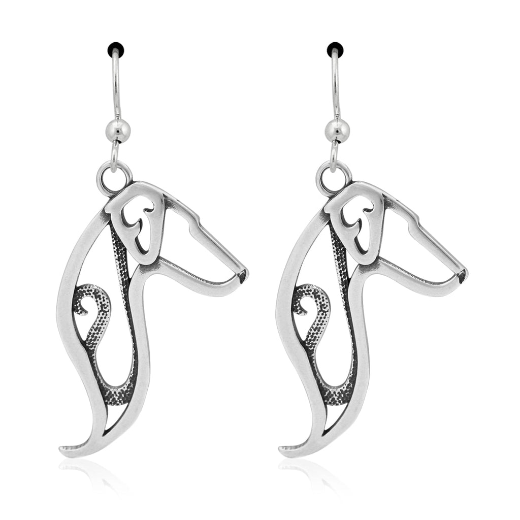 Doberman Pinscher Earrings in Sterling Silver, Natural Ears