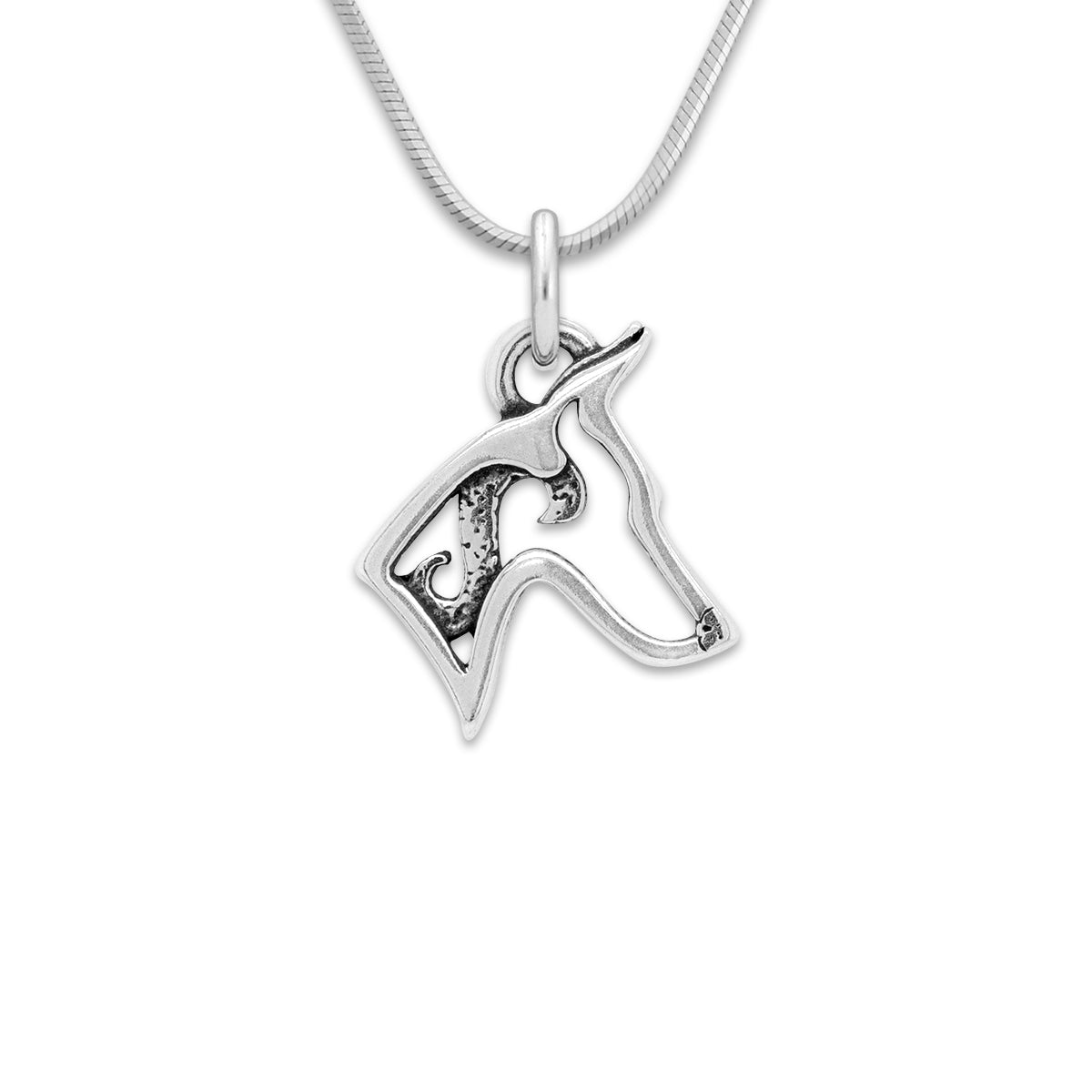 Doberman Pinscher Necklace Jewelry in Sterling Silver