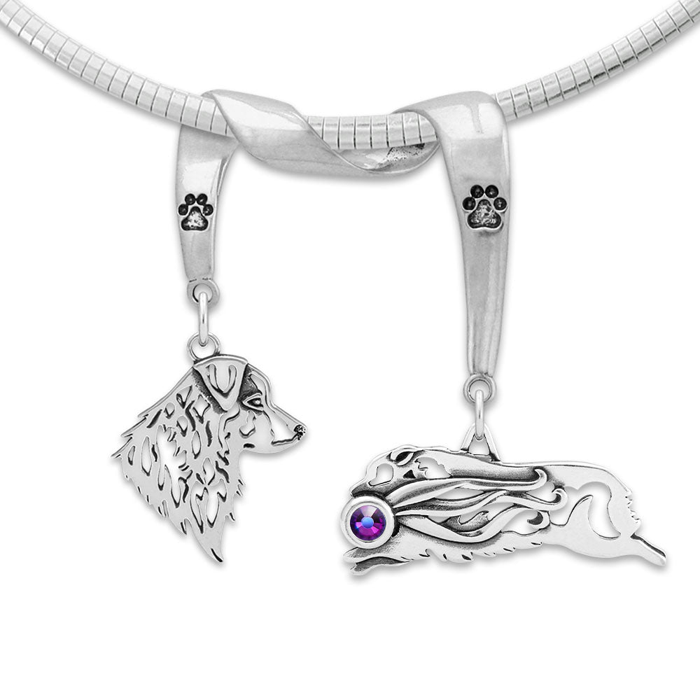 Double Australian Shepherd Necklace