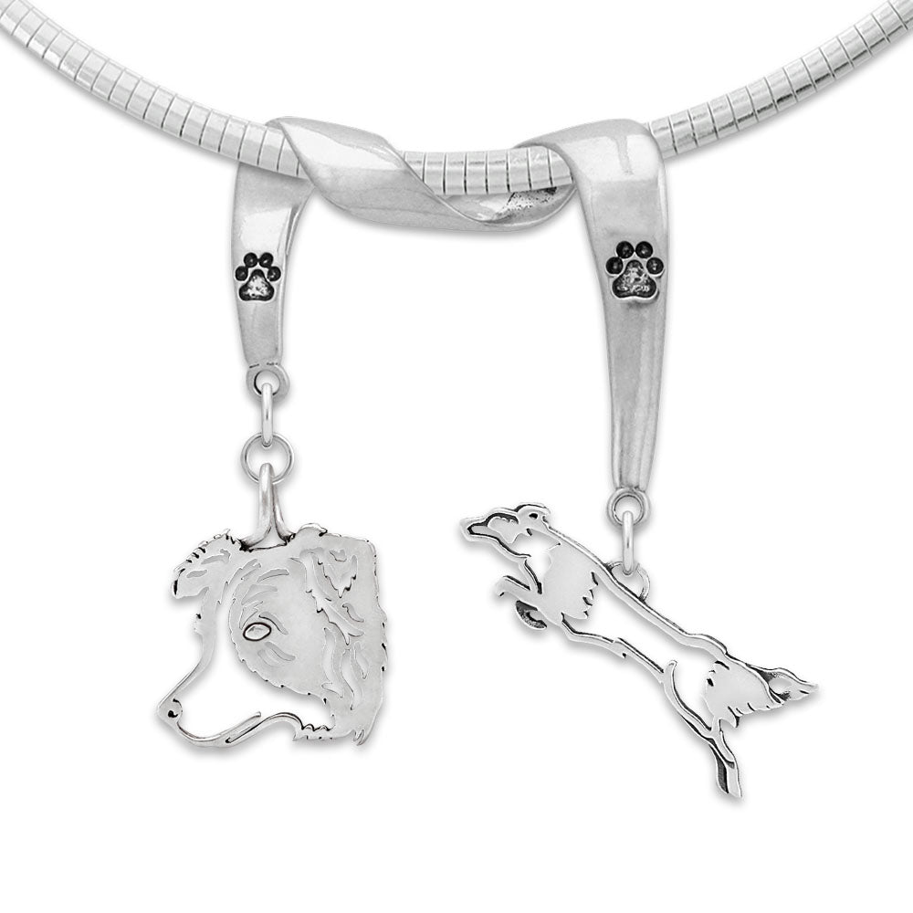 Double Border Collie Necklace