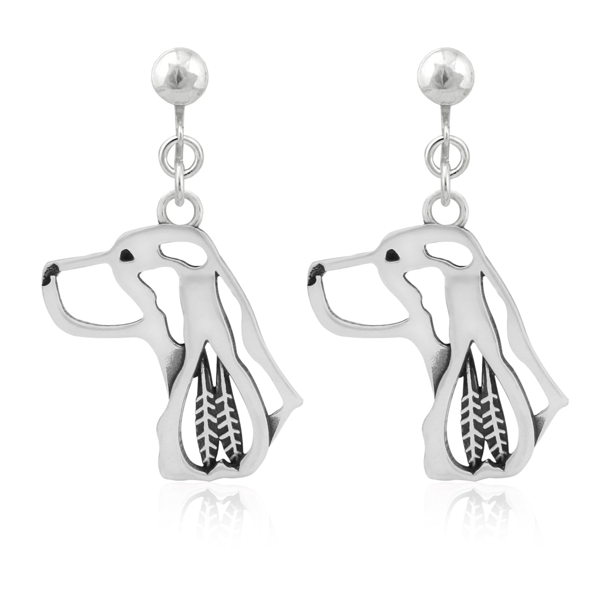 English Springer Spaniel Earrings in Sterling Silver